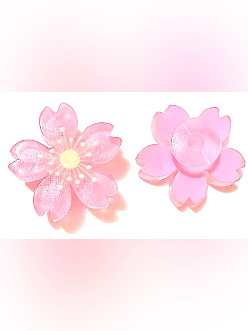 2 Flower Glossy Resin Croc Charms Jibbit Shoe Charm Disney Croc Charms